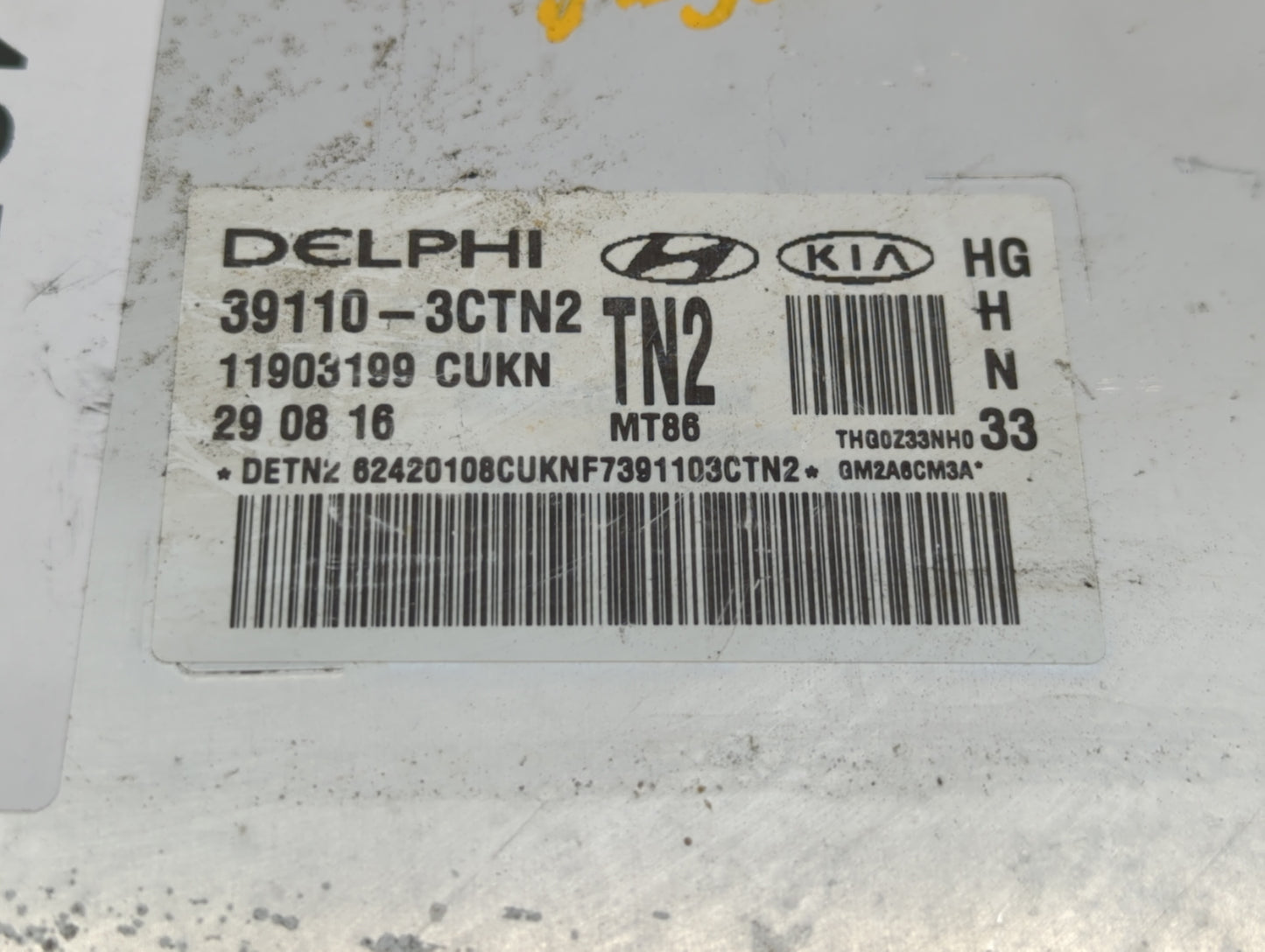 2015-2017 Hyundai Azera PCM Engine Control Computer ECU ECM PCU OEM P/N:39110-3CTN2 Fits Fits 2015 2016 2017 OEM Used Auto P