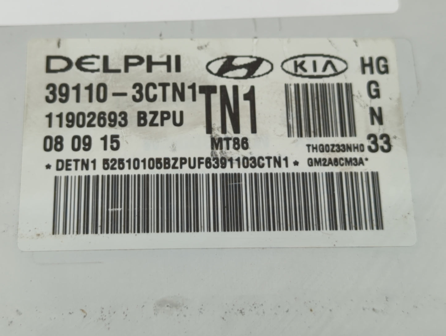 2015-2017 Hyundai Azera PCM Engine Control Computer ECU ECM PCU OEM P/N:39110-3CTN2 39110-3CTN1 Fits Fits 2015 2016 2017 OEM