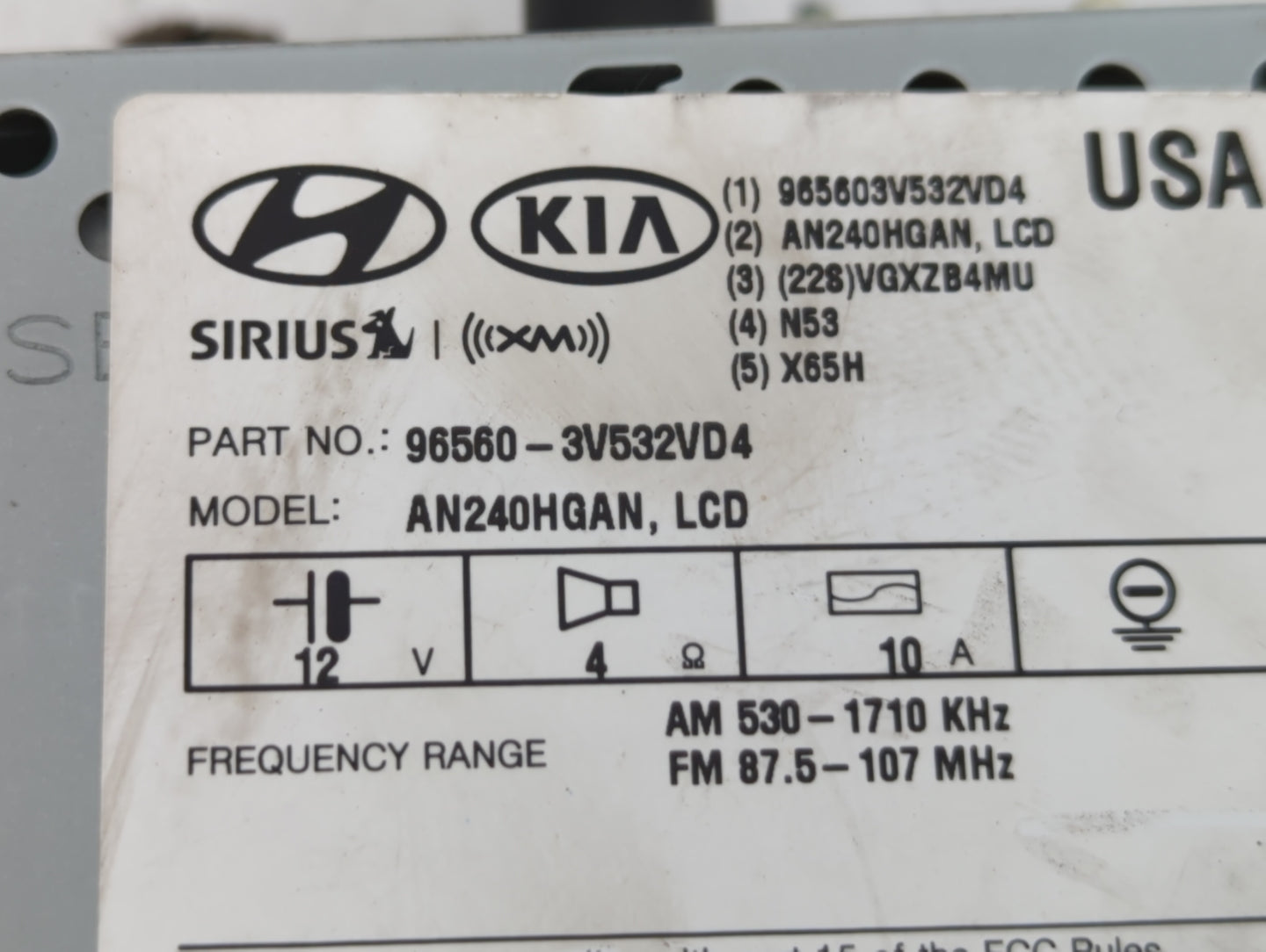 2015-2017 Hyundai Azera Am Fm Cd Player Radio Receiver - Oemusedautoparts1.com
