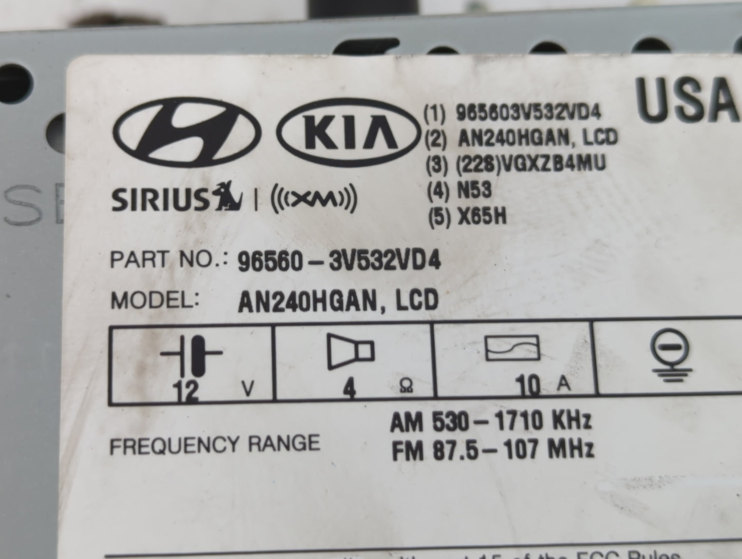 2015-2017 Hyundai Azera Am Fm Cd Player Radio Receiver - Oemusedautoparts1.com