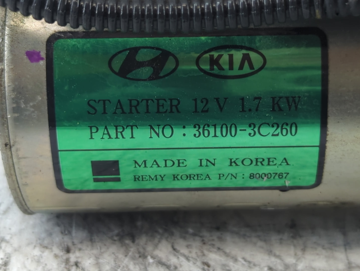 2015-2017 Hyundai Azera Car Starter Motor Solenoid OEM P/N:8000767 36100-3C260 Fits Fits 2015 2016 2017 2018 2019 2020 OEM U
