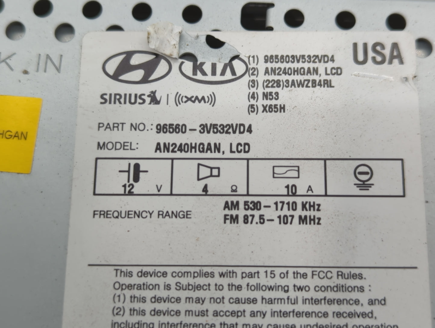 2015-2017 Hyundai Azera Am Fm Cd Player Radio Receiver - Oemusedautoparts1.com