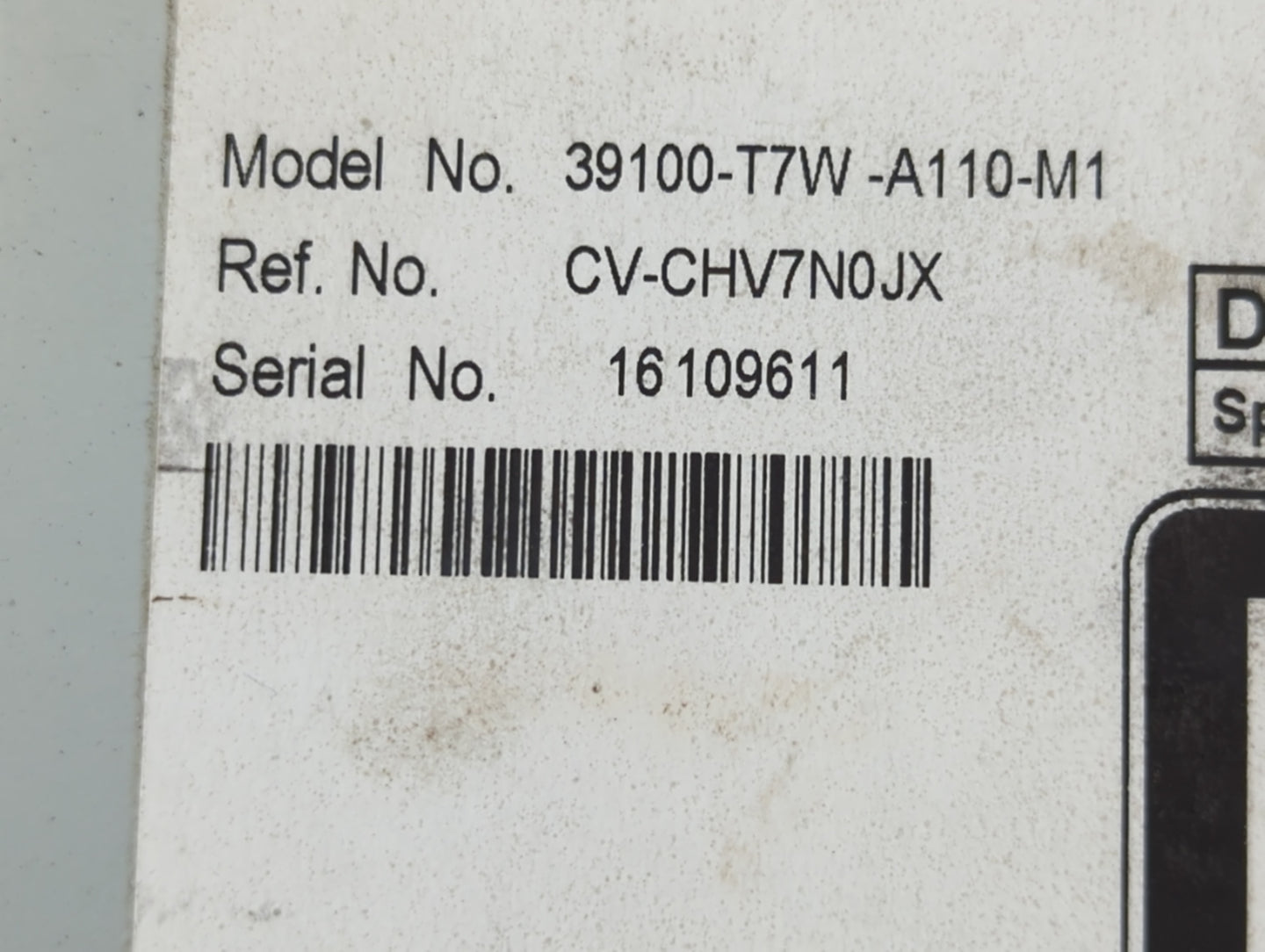 2017-2018 Hyundai Elantra Radio AM FM Cd Player Receiver Replacement P/N:39100-T7W-A110-M1 96170-F2140UAT Fits Fits 2017 201