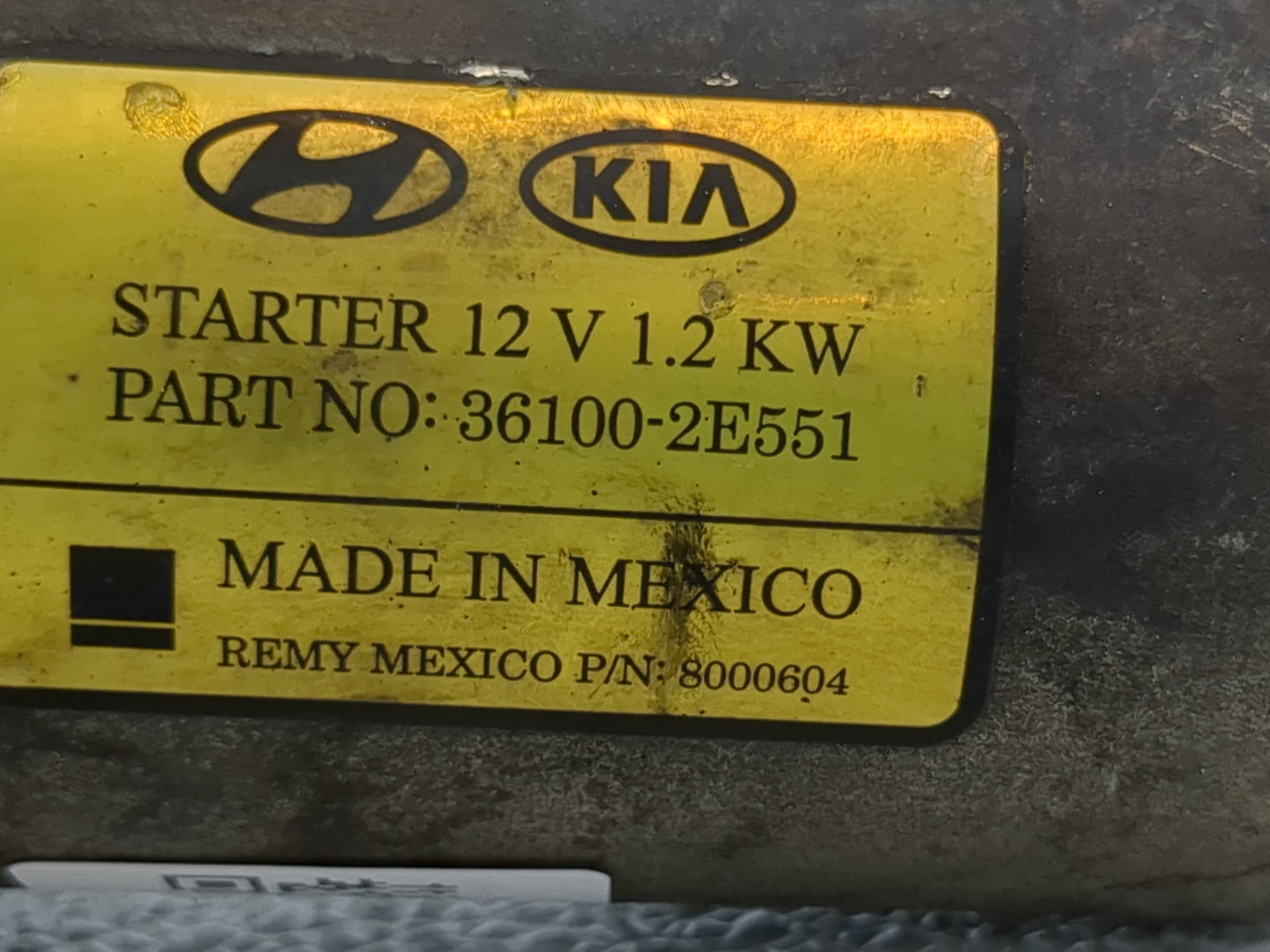 2014-2020 Hyundai Elantra Car Starter Motor Solenoid OEM P/N:36100-2E551 Fits Fits 2014 2015 2016 2017 2018 2019 2020 OEM Us