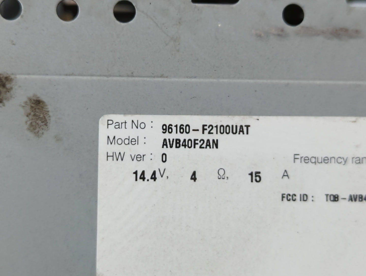 2017-2018 Hyundai Elantra Radio AM FM Cd Player Receiver Replacement P/N:96160-F2100UAT Fits Fits 2017 2018 OEM Used Auto Pa