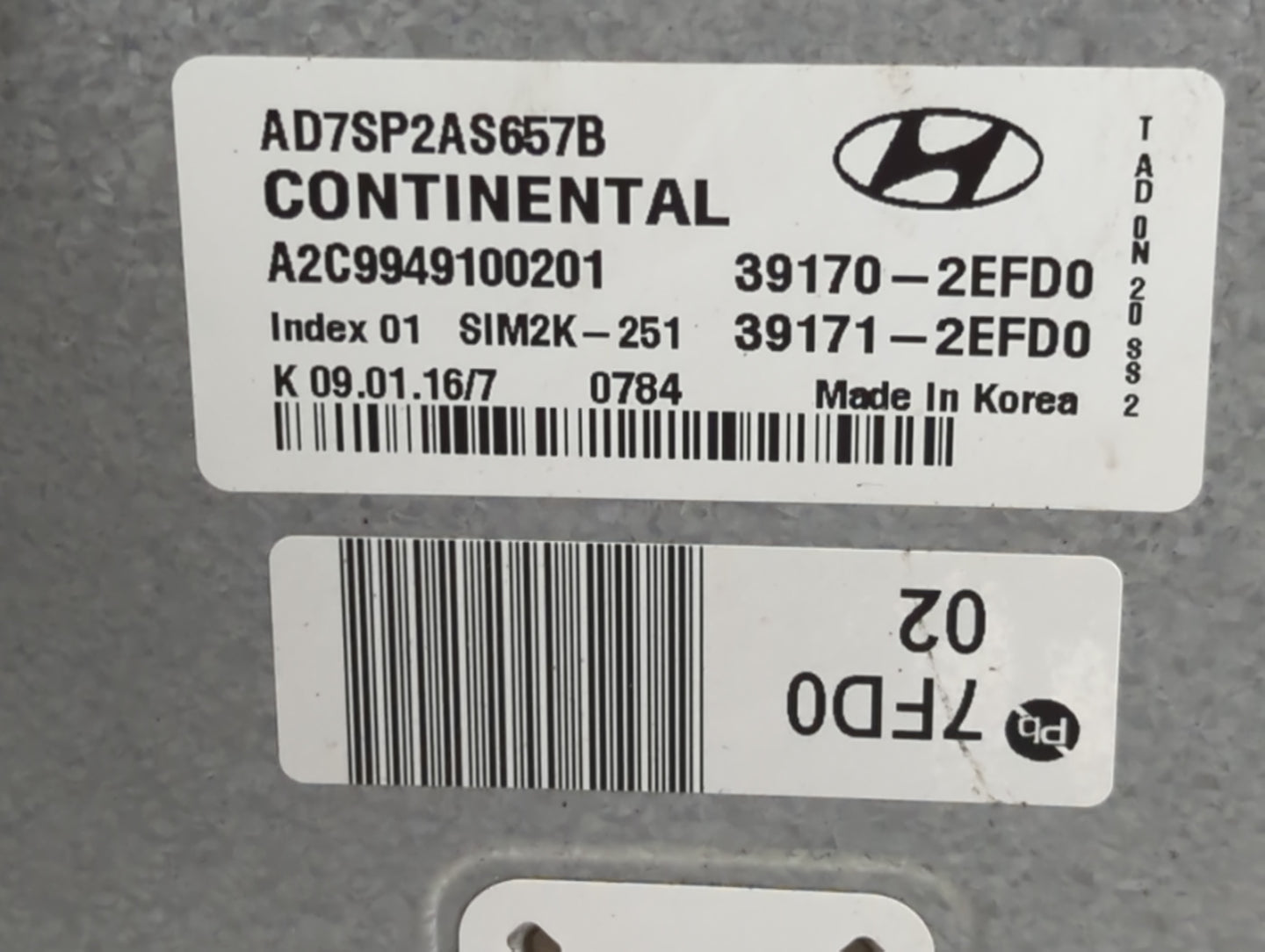 2017-2018 Hyundai Elantra PCM Engine Control Computer ECU ECM PCU OEM P/N:39171-2EFD0 39170-2EFD0 Fits Fits 2017 2018 OEM Us