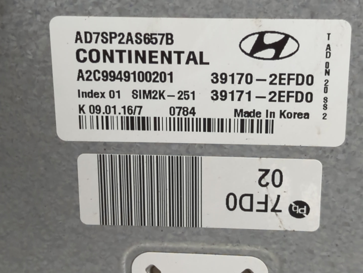 2017-2018 Hyundai Elantra PCM Engine Control Computer ECU ECM PCU OEM P/N:39171-2EFD0 39170-2EFD0 Fits Fits 2017 2018 OEM Us