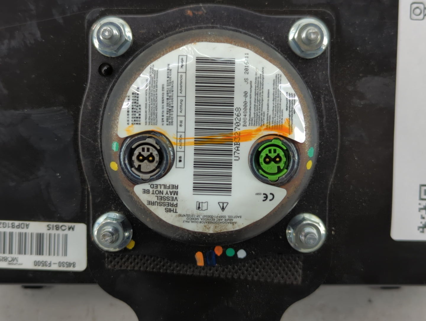 2017-2020 Hyundai Elantra Air Bag Passenger Right Dashboard OEM P/N:84530-F3500 Fits Fits 2017 2018 2019 2020 OEM Used Auto 
