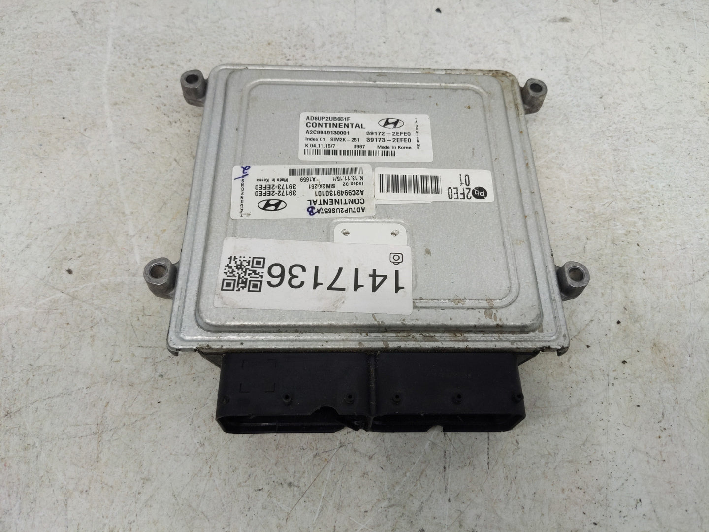 2017-2019 Hyundai Elantra PCM Engine Control Computer ECU ECM PCU OEM P/N:A2C9949130001 39173-2EFE0 Fits Fits 2017 2018 2019