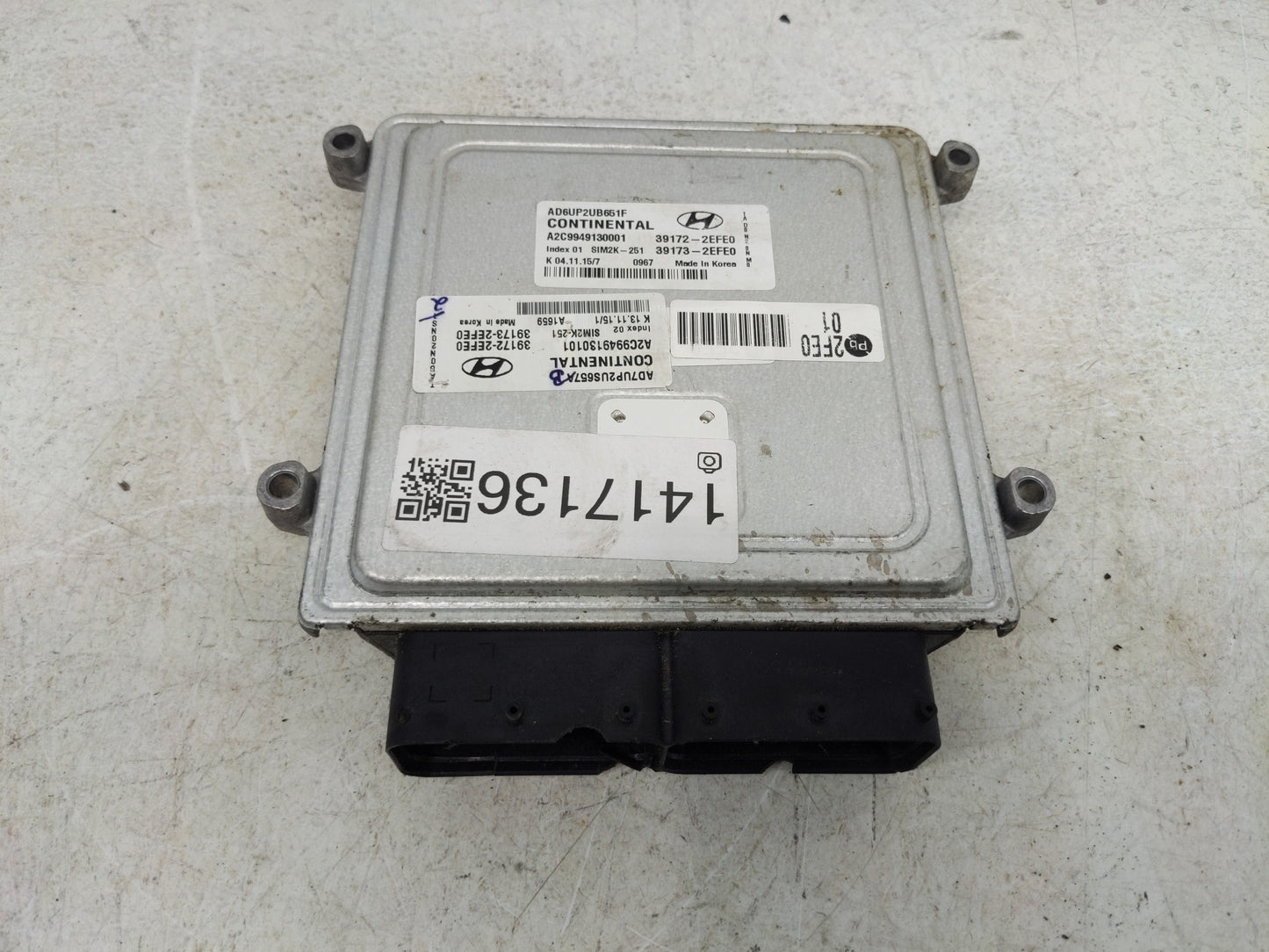2017-2019 Hyundai Elantra PCM Engine Control Computer ECU ECM PCU OEM P/N:A2C9949130001 39173-2EFE0 Fits Fits 2017 2018 2019