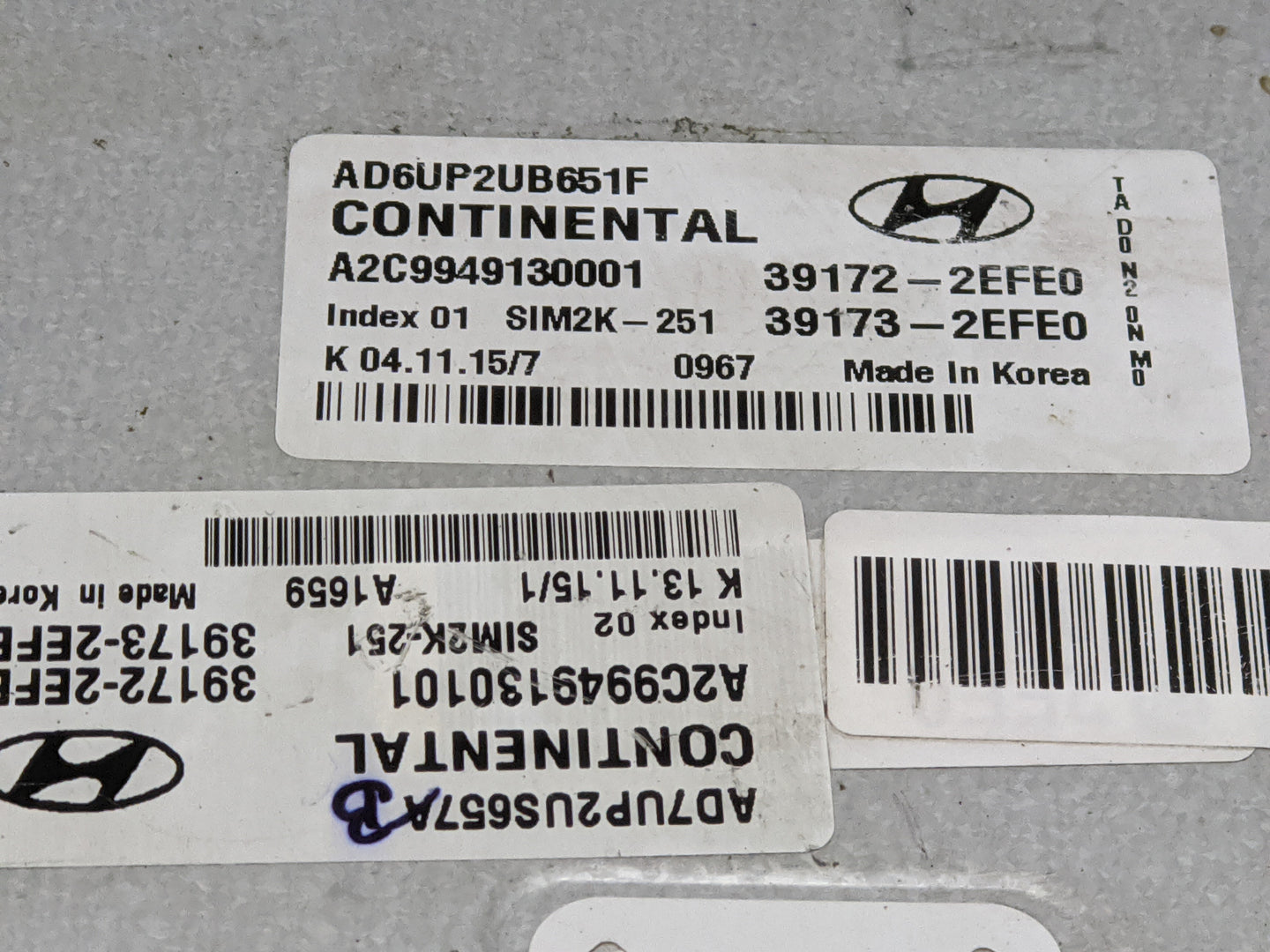 2017-2019 Hyundai Elantra PCM Engine Control Computer ECU ECM PCU OEM P/N:A2C9949130001 39173-2EFE0 Fits Fits 2017 2018 2019