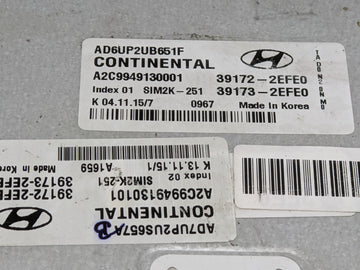 2017-2019 Hyundai Elantra PCM Engine Control Computer ECU ECM PCU OEM P/N:A2C9949130001 39173-2EFE0 Fits Fits 2017 2018 2019 OEM Used Auto Parts