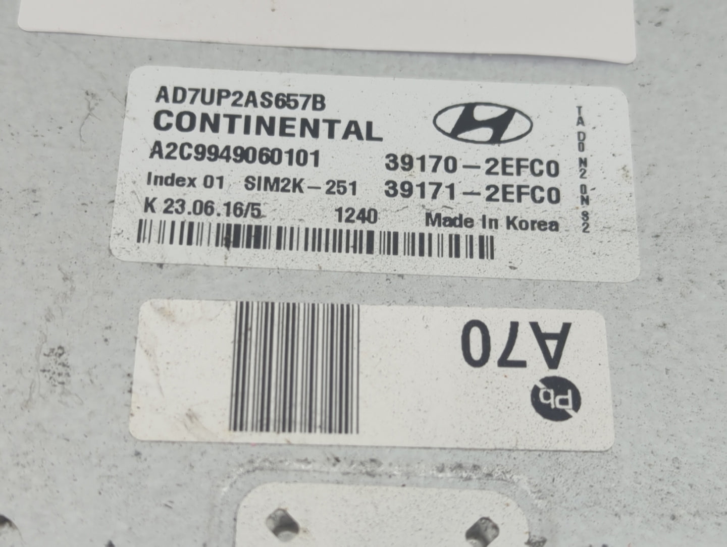 2017-2018 Hyundai Elantra PCM Engine Control Computer ECU ECM PCU OEM P/N:39171-2EFC0 39170-2EFC0 Fits Fits 2017 2018 OEM Us