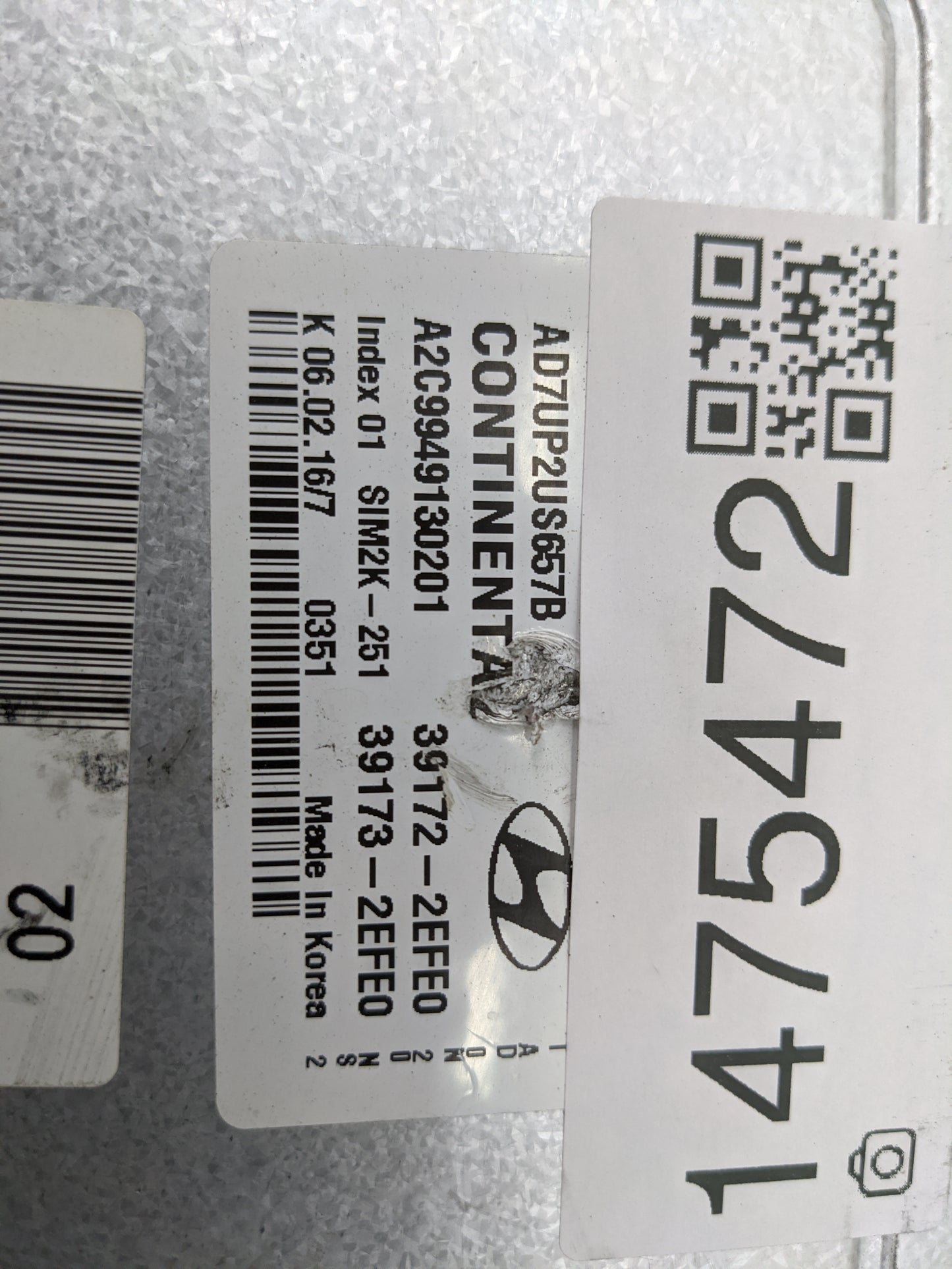 2017-2019 Hyundai Elantra PCM Engine Control Computer ECU ECM PCU OEM P/N:AD7UP2US657B A2C99491302O1 Fits Fits 2017 2018 201