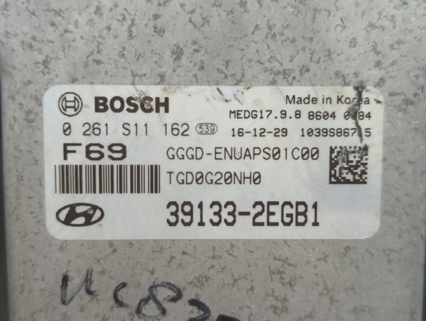 2016-2017 Hyundai Elantra PCM Engine Control Computer ECU ECM PCU OEM P/N:39133-2EGB1 Fits Fits 2016 2017 OEM Used Auto Part