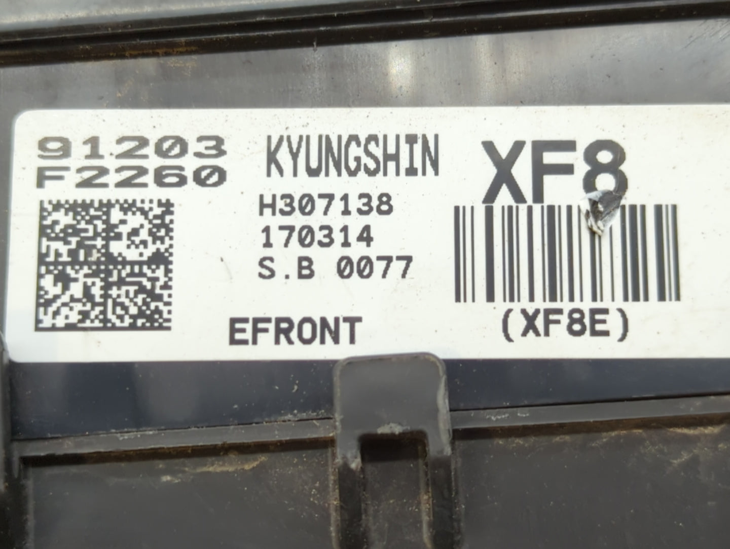 2017 Hyundai Elantra Fusebox Fuse Box Panel Relay Module P/N:91203F2260 1512120545, 91203F2050B Fits OEM Used Auto Parts - O