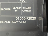 2017 Hyundai Elantra Fusebox Fuse Box Panel Relay Module P/N:91956-F2020 Fits OEM Used Auto Parts - Oemusedautoparts1.com