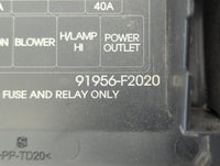 2017 Hyundai Elantra Fusebox Fuse Box Panel Relay Module P/N:91956-F2020 Fits OEM Used Auto Parts - Oemusedautoparts1.com