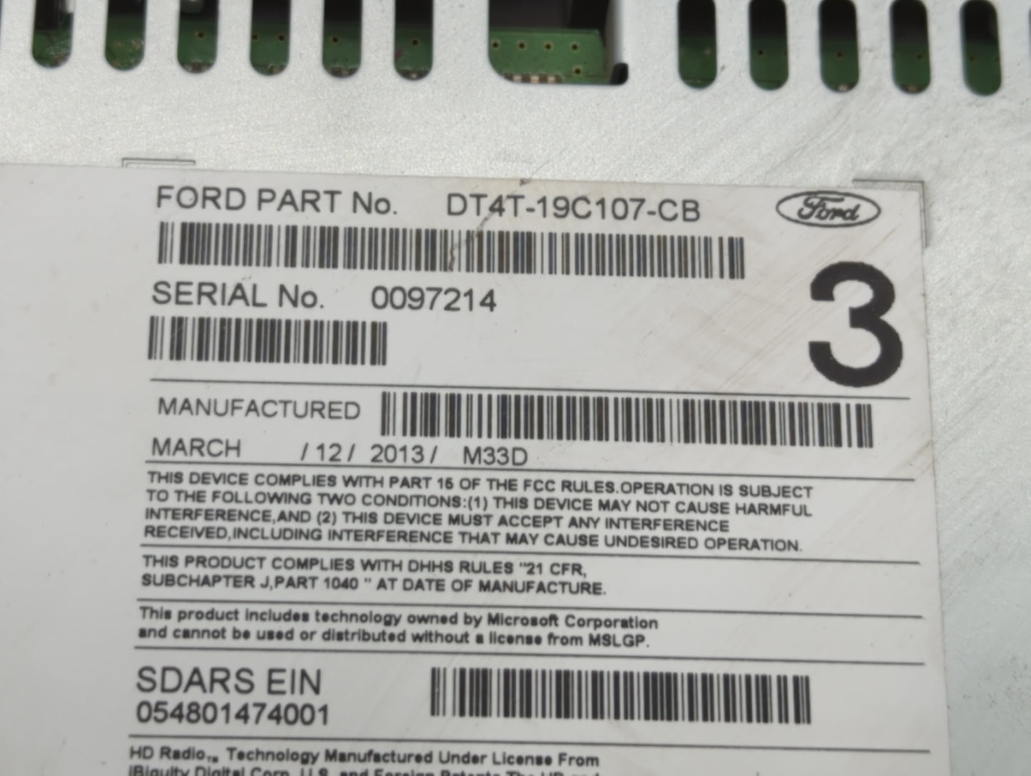 2016-2017 Hyundai Elantra Radio AM FM Cd Player Receiver Replacement P/N:DT4T-19C107-CB Fits Fits 2016 2017 OEM Used Auto Pa