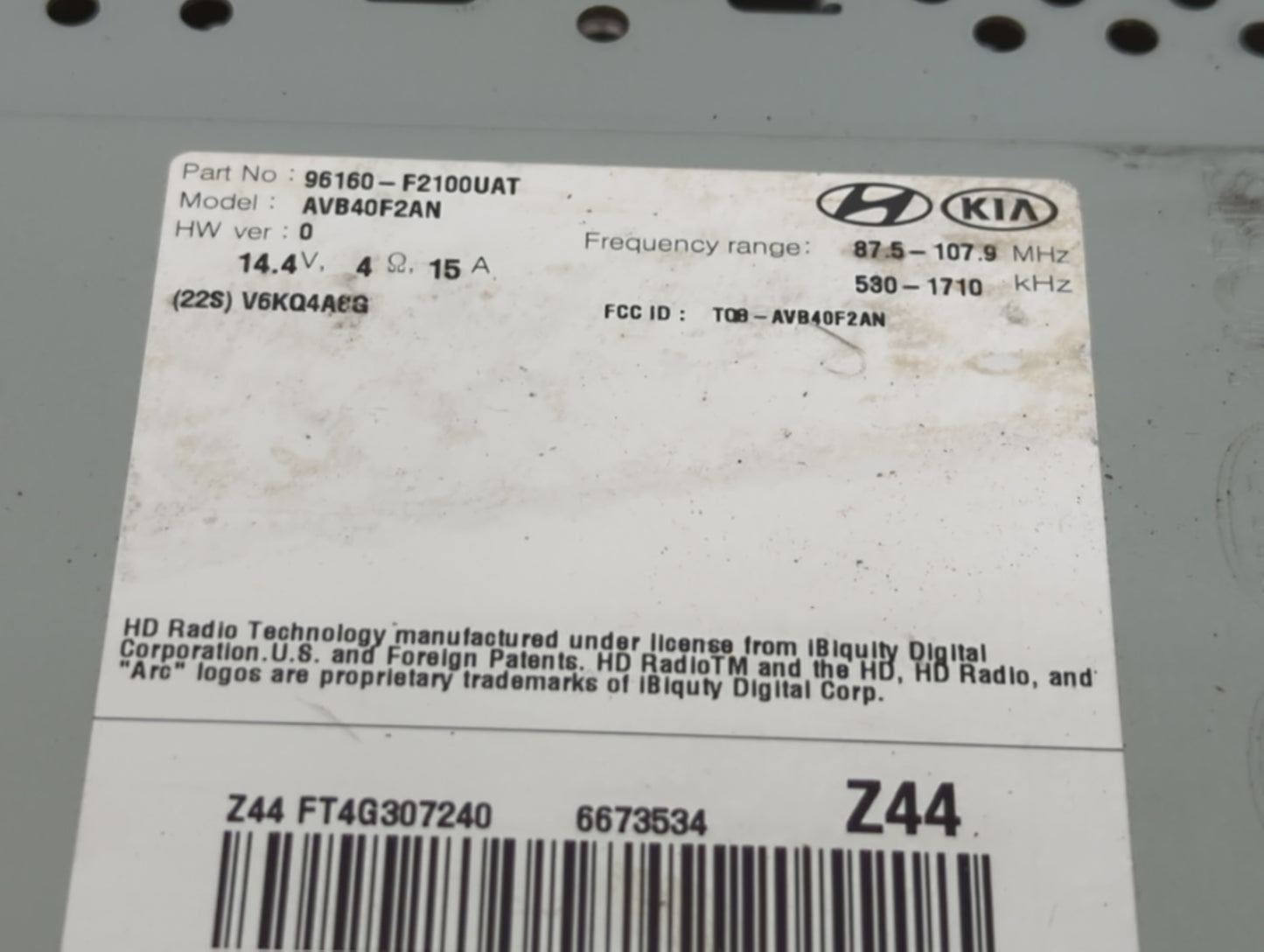 2017-2018 Hyundai Elantra Am Fm Cd Player Radio Receiver - Oemusedautoparts1.com