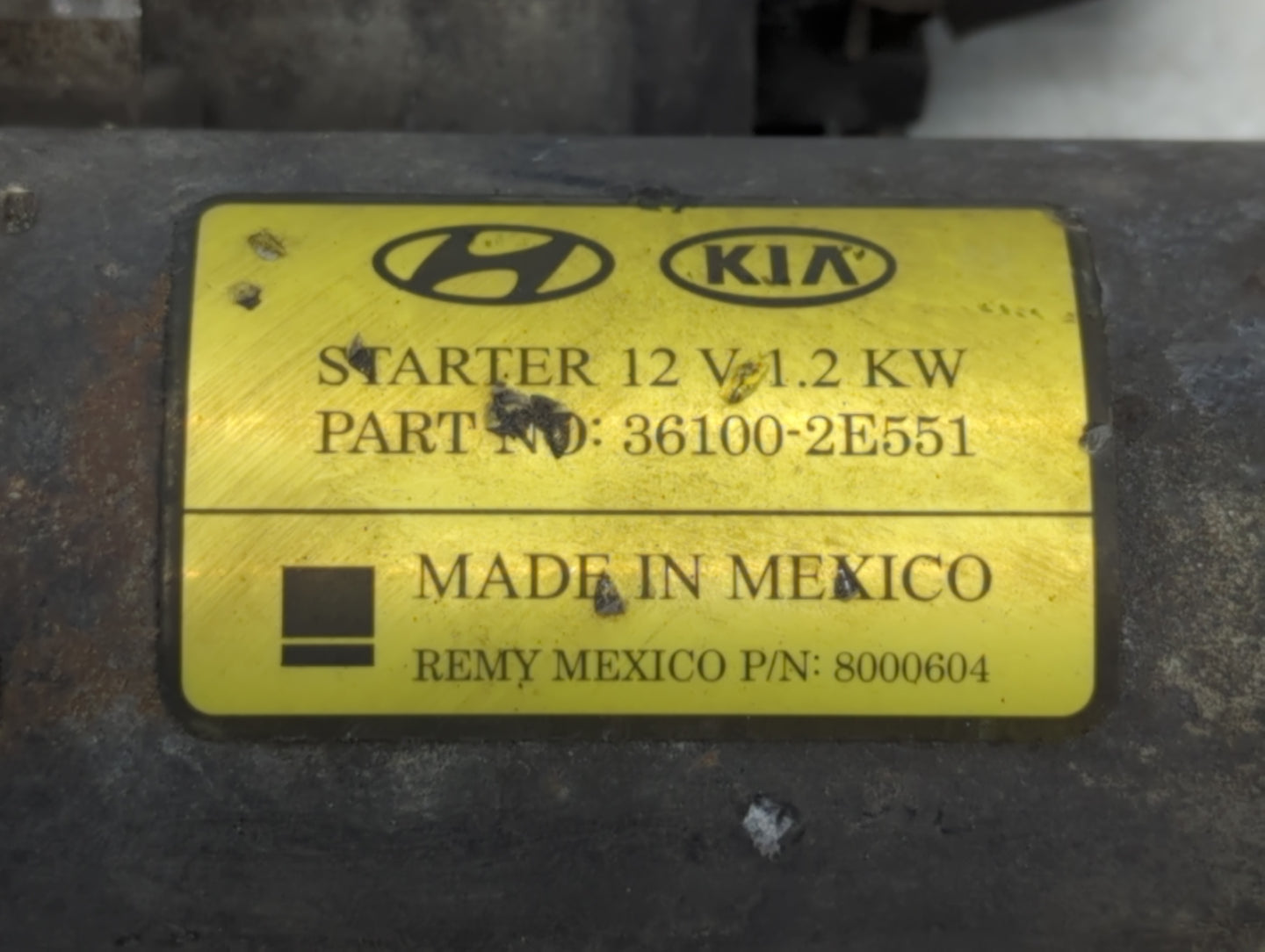 2014-2020 Hyundai Elantra Car Starter Motor Solenoid OEM P/N:36100-2E551 Fits Fits 2014 2015 2016 2017 2018 2019 2020 OEM Us