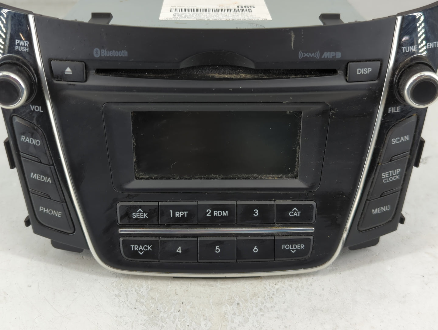 2016-2017 Hyundai Elantra Radio AM FM Cd Player Receiver Replacement P/N:96170-A5260GU Fits Fits 2016 2017 OEM Used Auto Par