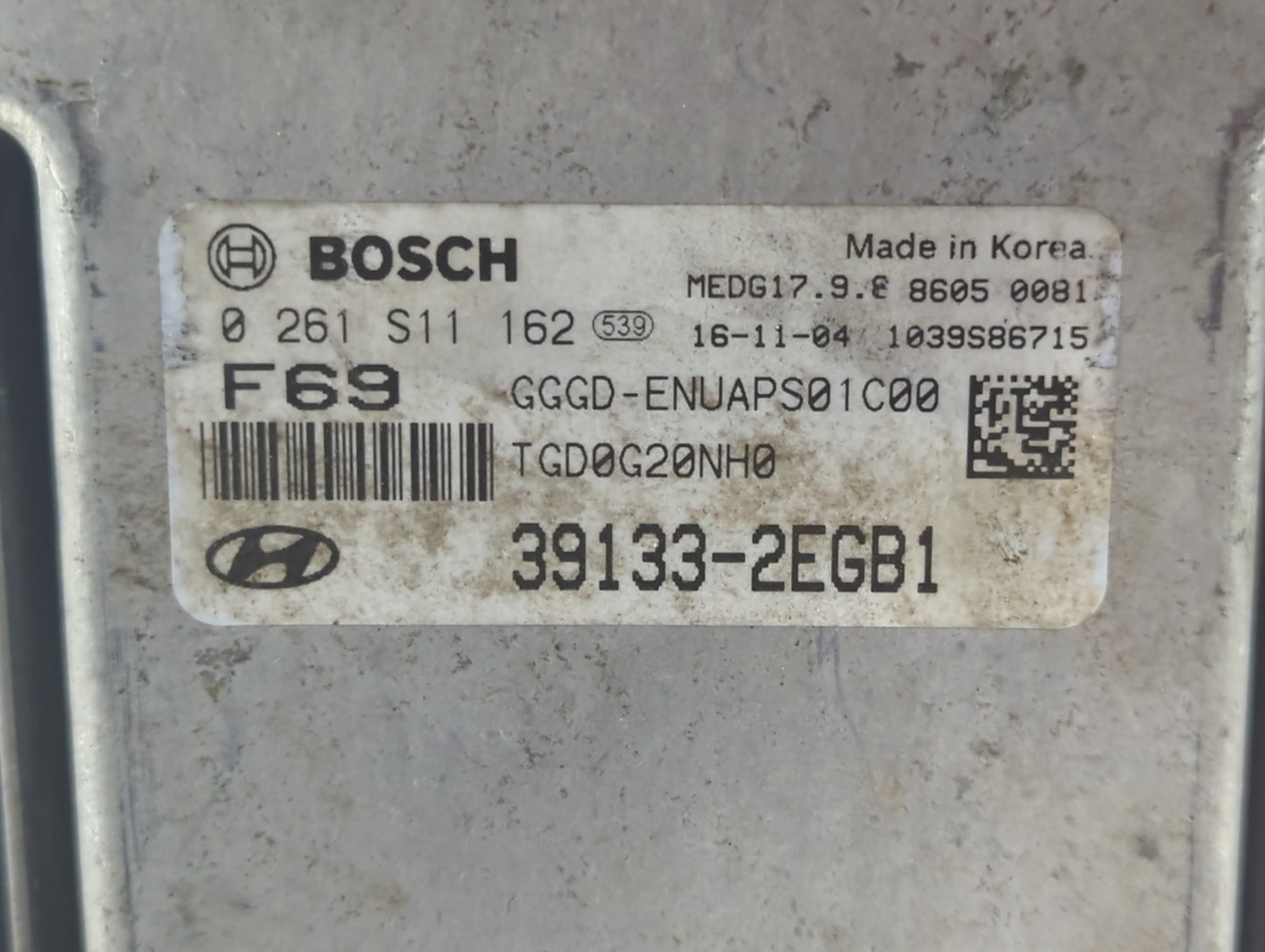 2016-2017 Hyundai Elantra Gt PCM Engine Control Computer ECU ECM PCU OEM P/N:39133-2EGB1 Fits Fits 2016 2017 OEM Used Auto P
