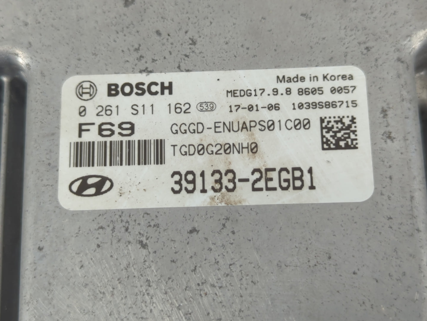 2016-2017 Hyundai Elantra Gt PCM Engine Control Computer ECU ECM PCU OEM P/N:39133-2EGB1 Fits Fits 2016 2017 OEM Used Auto P