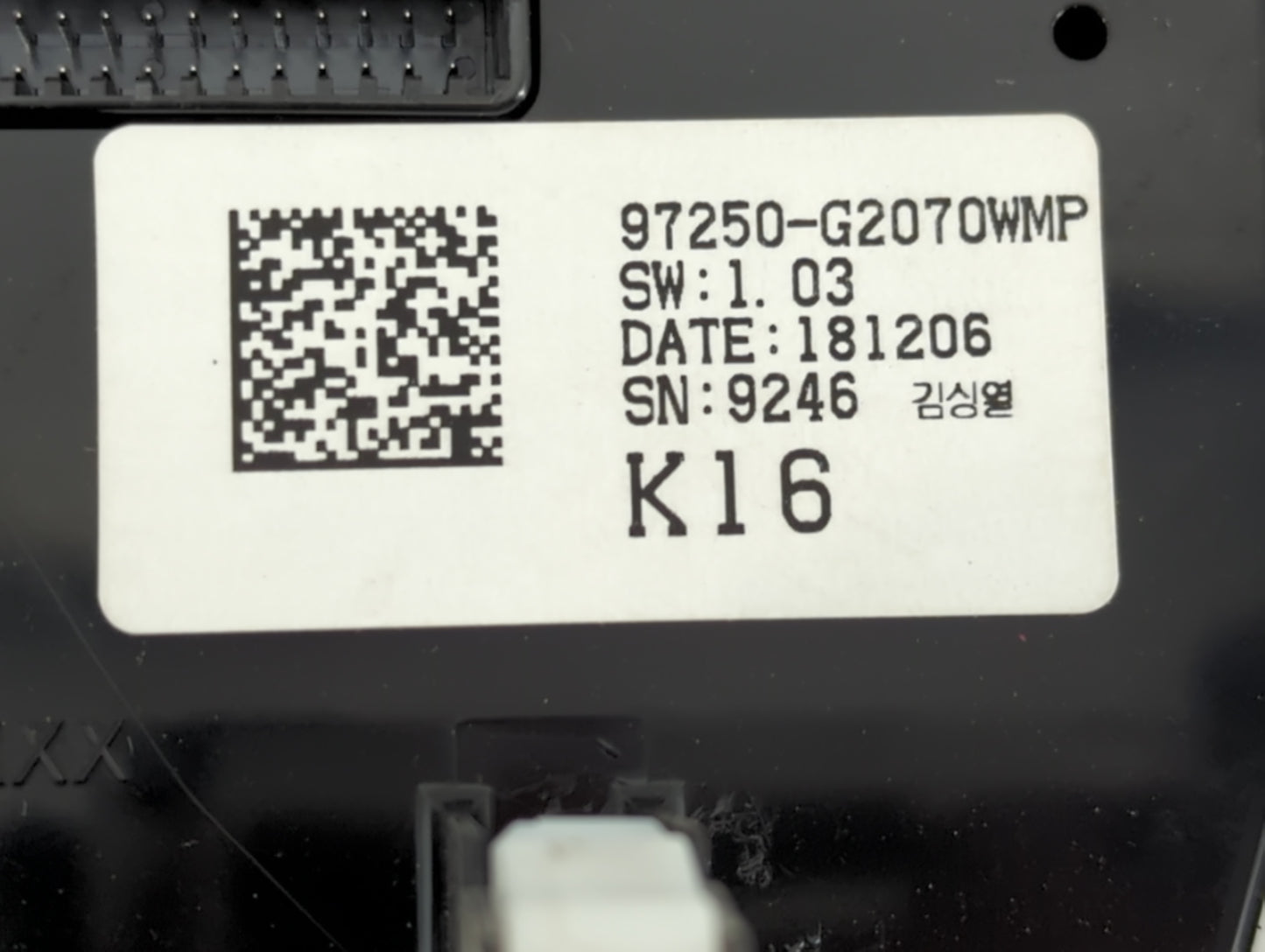 2017-2019 Hyundai Ioniq Climate Control Module Temperature AC/Heater Replacement P/N:97250-G2070WMP Fits Fits 2017 2018 2019
