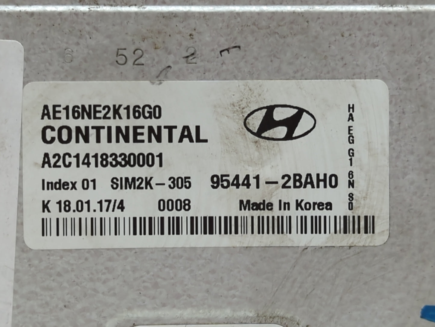 2017-2020 Hyundai Ioniq PCM Engine Control Computer ECU ECM PCU OEM P/N:95441-2BAH0 95441-2BAF2 Fits Fits 2017 2018 2019 202