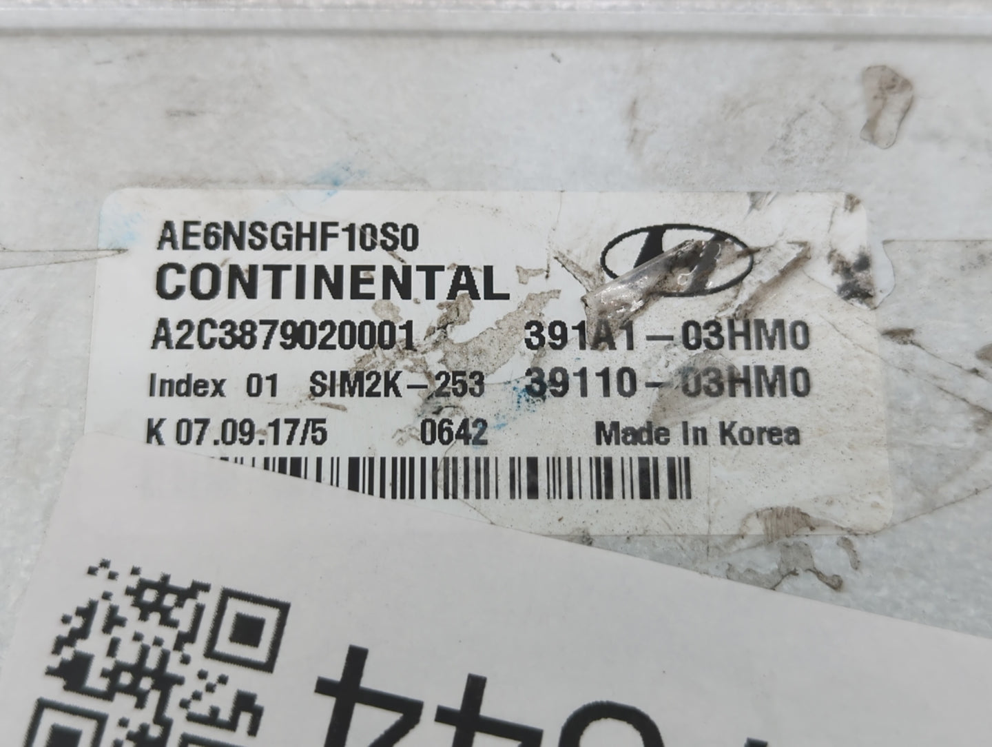 2017-2020 Hyundai Ioniq PCM Engine Control Computer ECU ECM PCU OEM P/N:39110-03HM0 391A1-03HM0 Fits Fits 2017 2018 2019 202
