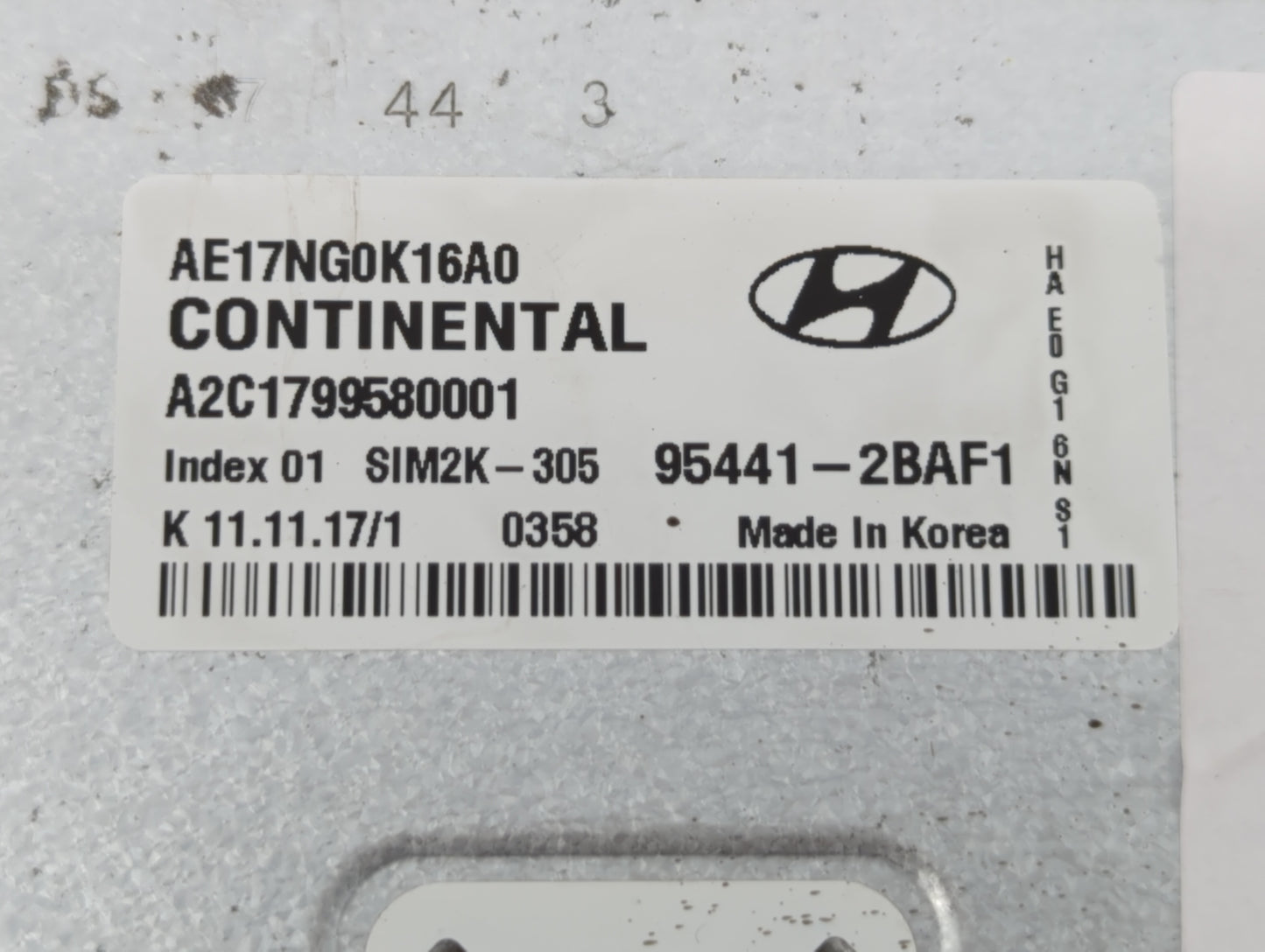 2017-2020 Hyundai Ioniq PCM Engine Control Computer ECU ECM PCU OEM P/N:95441-2BAF1 95441-2BAF0 Fits Fits 2017 2018 2019 202