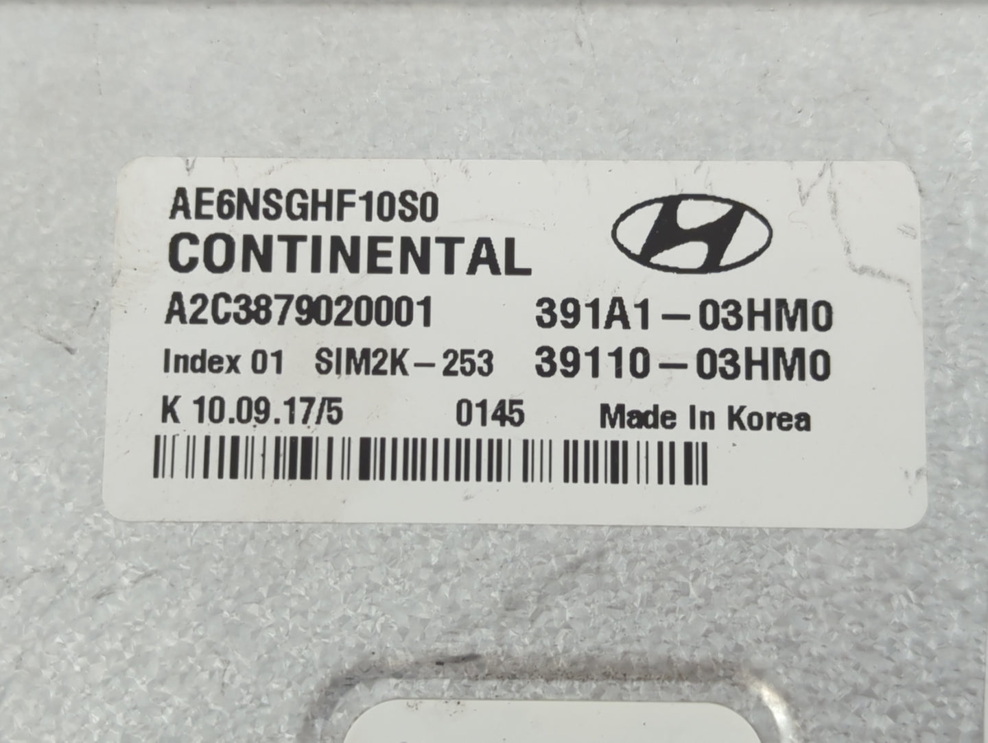 2017-2020 Hyundai Ioniq PCM Engine Control Computer ECU ECM PCU OEM P/N:39110-03HM0 391A1-03HM0 Fits Fits 2017 2018 2019 202