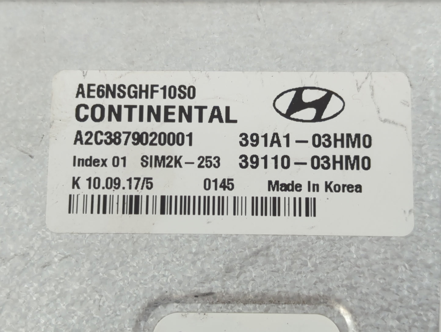 2017-2020 Hyundai Ioniq PCM Engine Control Computer ECU ECM PCU OEM P/N:39110-03HM0 391A1-03HM0 Fits Fits 2017 2018 2019 202