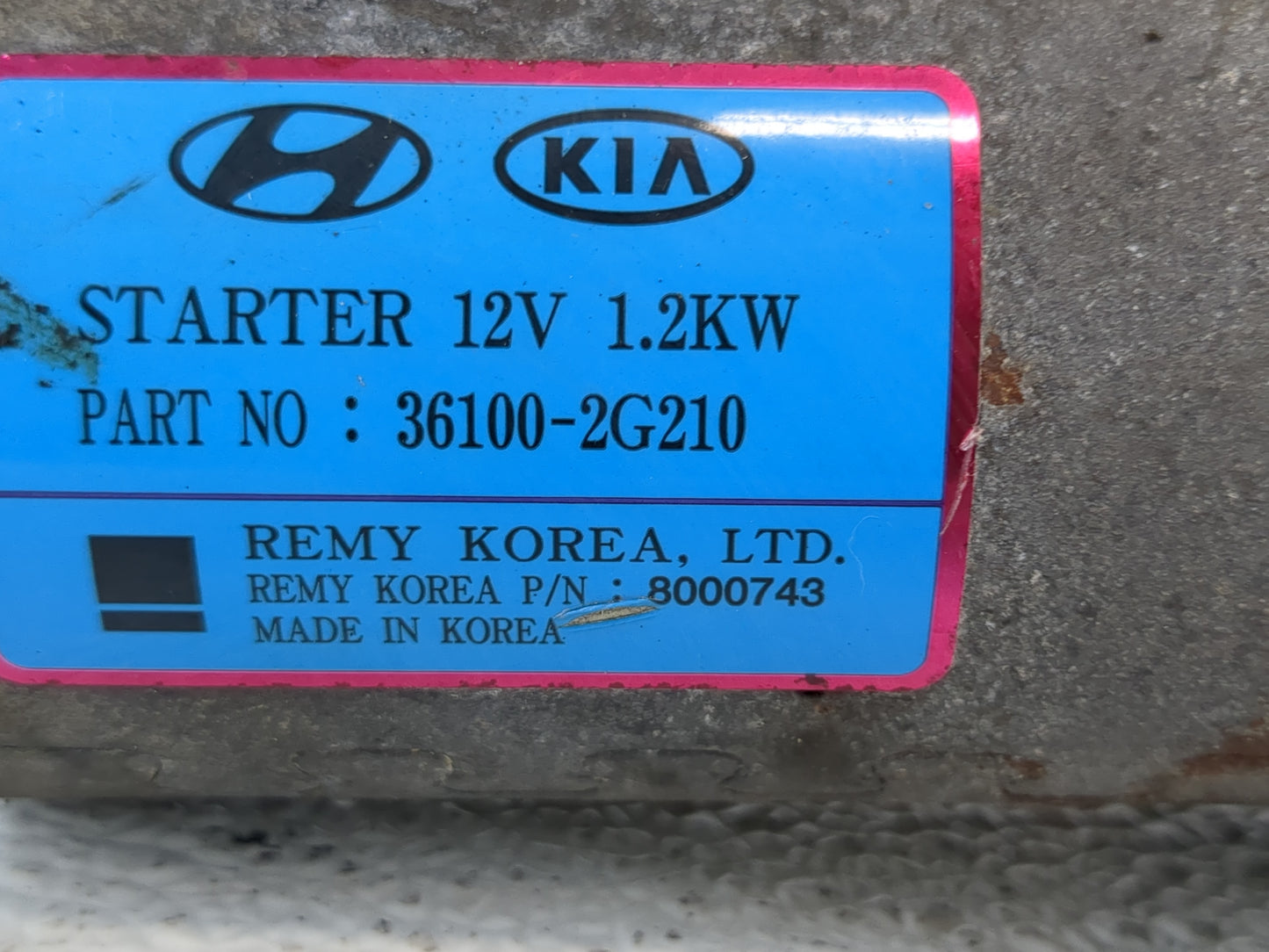 2017-2018 Hyundai Santa Fe Car Starter Motor Solenoid OEM P/N:36100-2G210 Fits Fits 2015 2016 2017 2018 2019 2020 OEM Used A