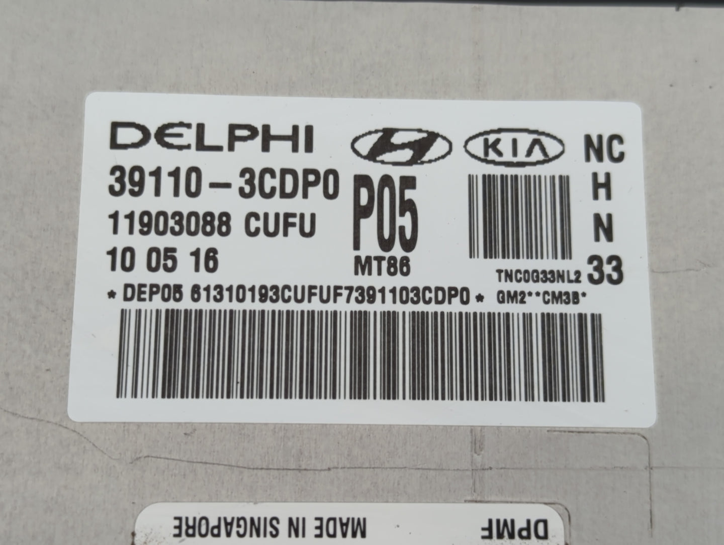 2017 Hyundai Santa Fe PCM Engine Control Computer ECU ECM PCU OEM P/N:39110-3CDP0 Fits OEM Used Auto Parts - Oemusedautopart