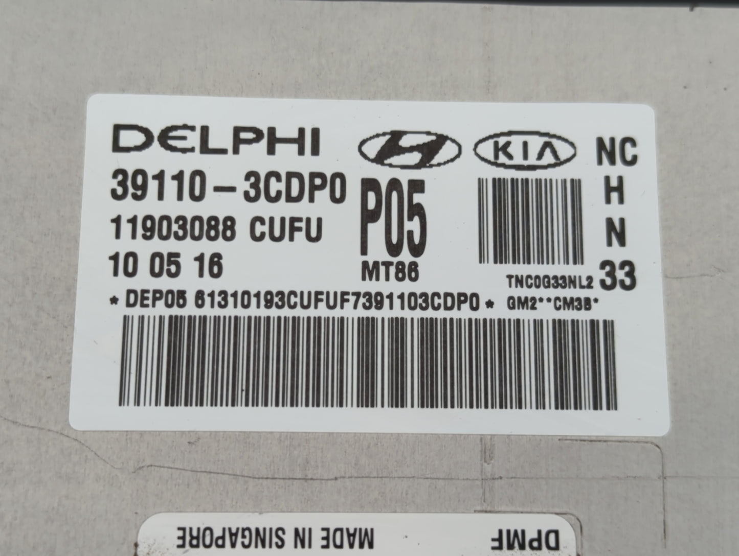 2017 Hyundai Santa Fe PCM Engine Control Computer ECU ECM PCU OEM P/N:39110-3CDP0 Fits OEM Used Auto Parts - Oemusedautopart