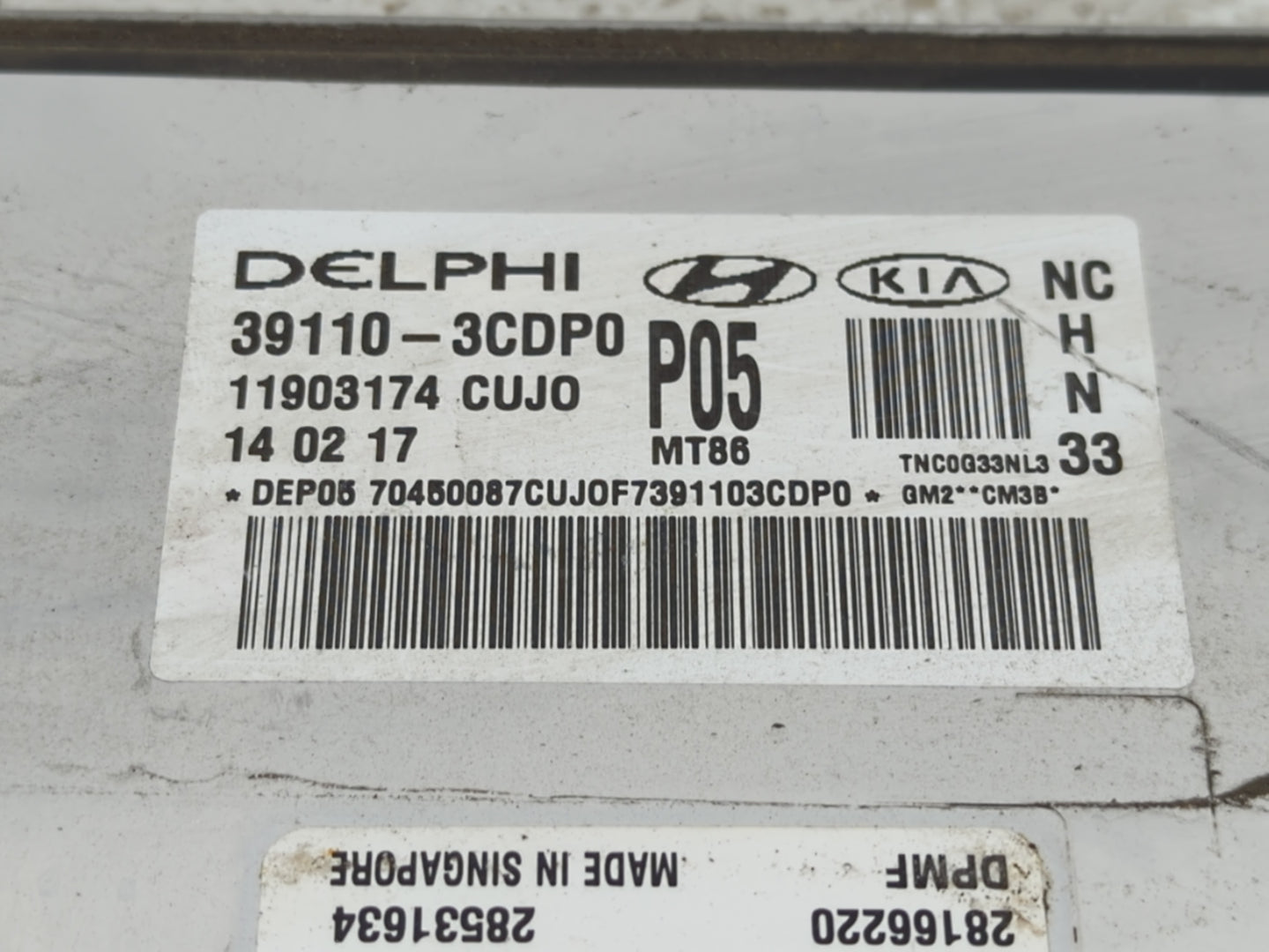 2017-2018 Hyundai Santa Fe PCM Engine Control Computer ECU ECM PCU OEM P/N:39110-3CDP0 Fits Fits 2017 2018 OEM Used Auto Par