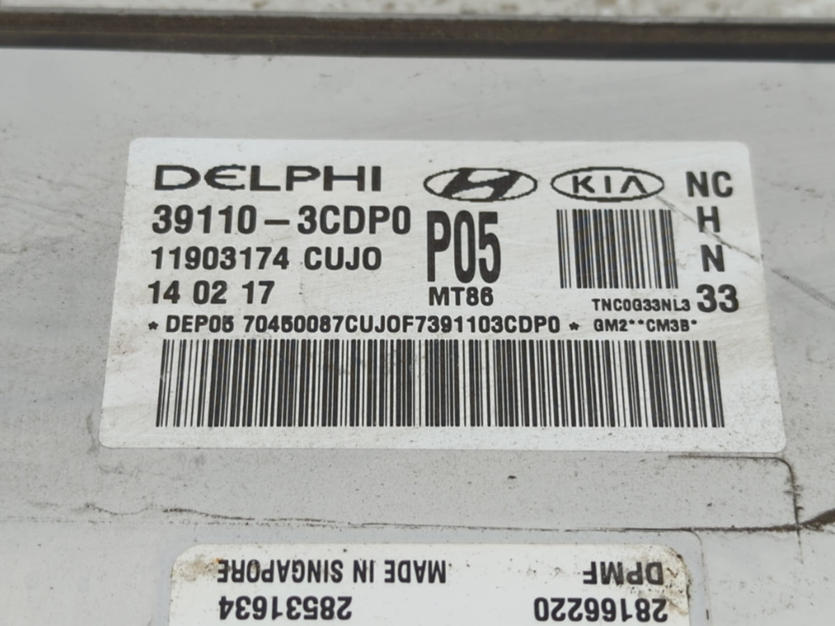 2017-2018 Hyundai Santa Fe PCM Engine Control Computer ECU ECM PCU OEM P/N:39110-3CDP0 Fits 2017 2018 OEM Used Auto Parts - 