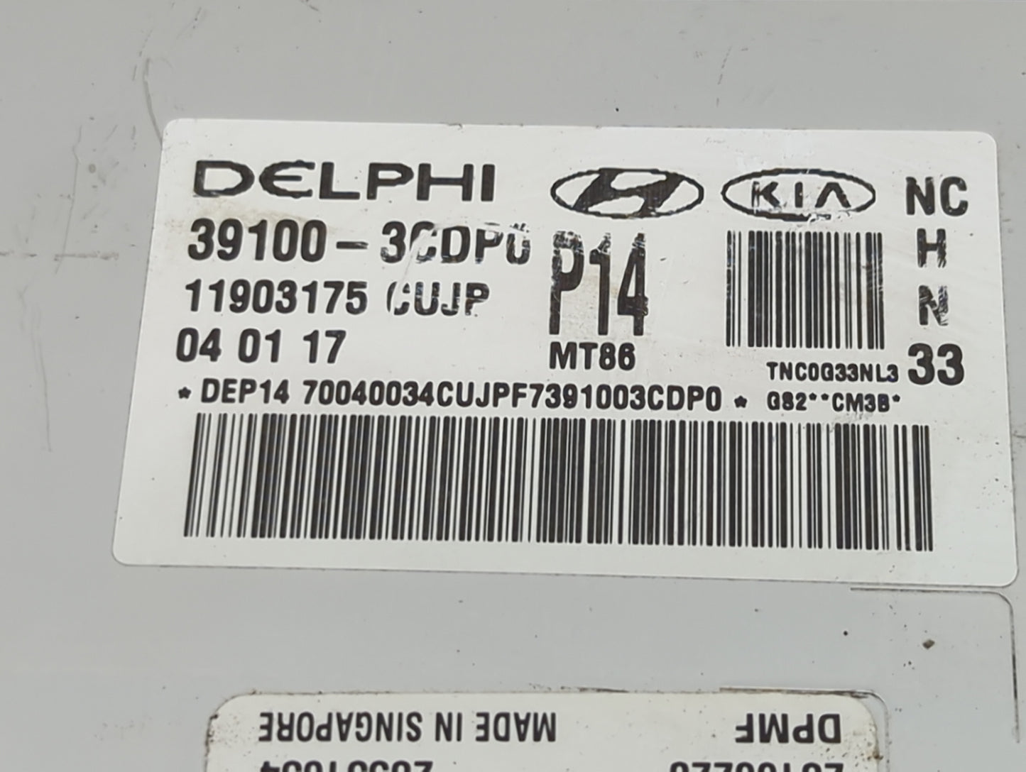 2017-2018 Hyundai Santa Fe PCM Engine Control Computer ECU ECM PCU OEM P/N:39100-3CDP0 11903175 Fits Fits 2017 2018 OEM Used