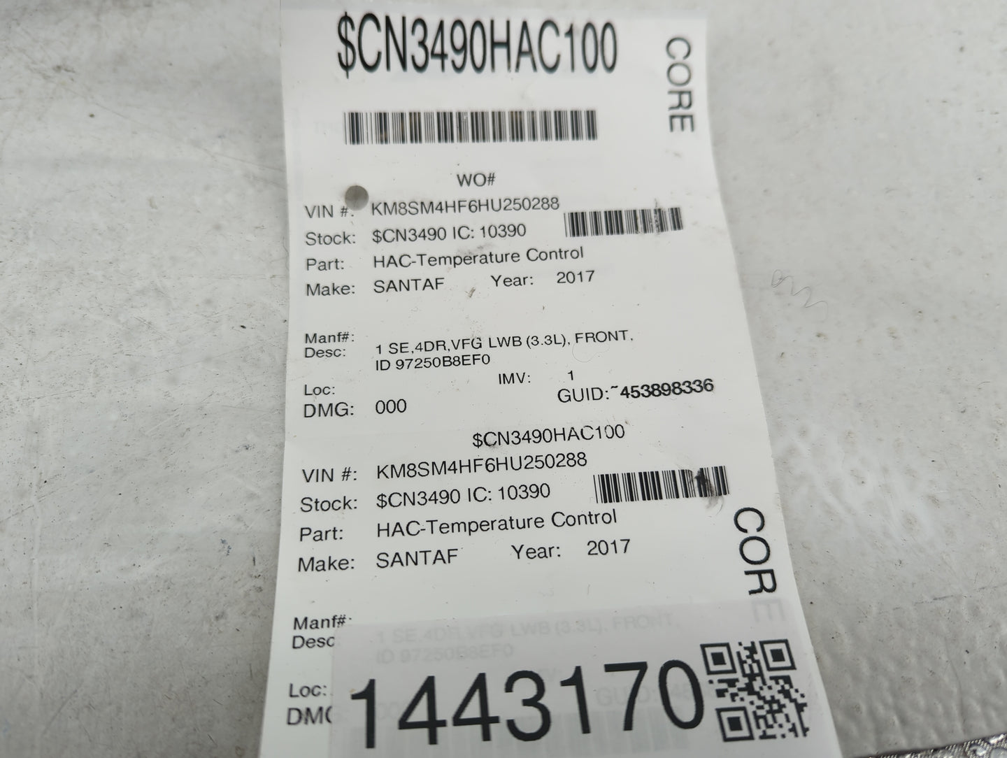 2017-2018 Hyundai Santa Fe Climate Control Module Temperature AC/Heater Replacement P/N:97250-2WXXX 97250-4ZXXX Fits OEM Use