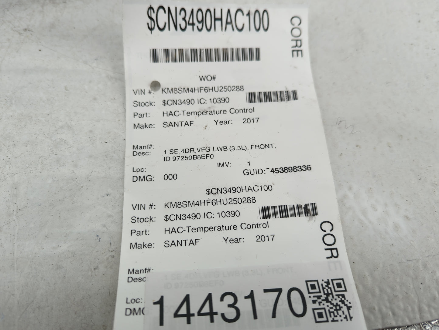 2017-2018 Hyundai Santa Fe Climate Control Module Temperature AC/Heater Replacement P/N:97250-2WXXX 97250-4ZXXX Fits OEM Use