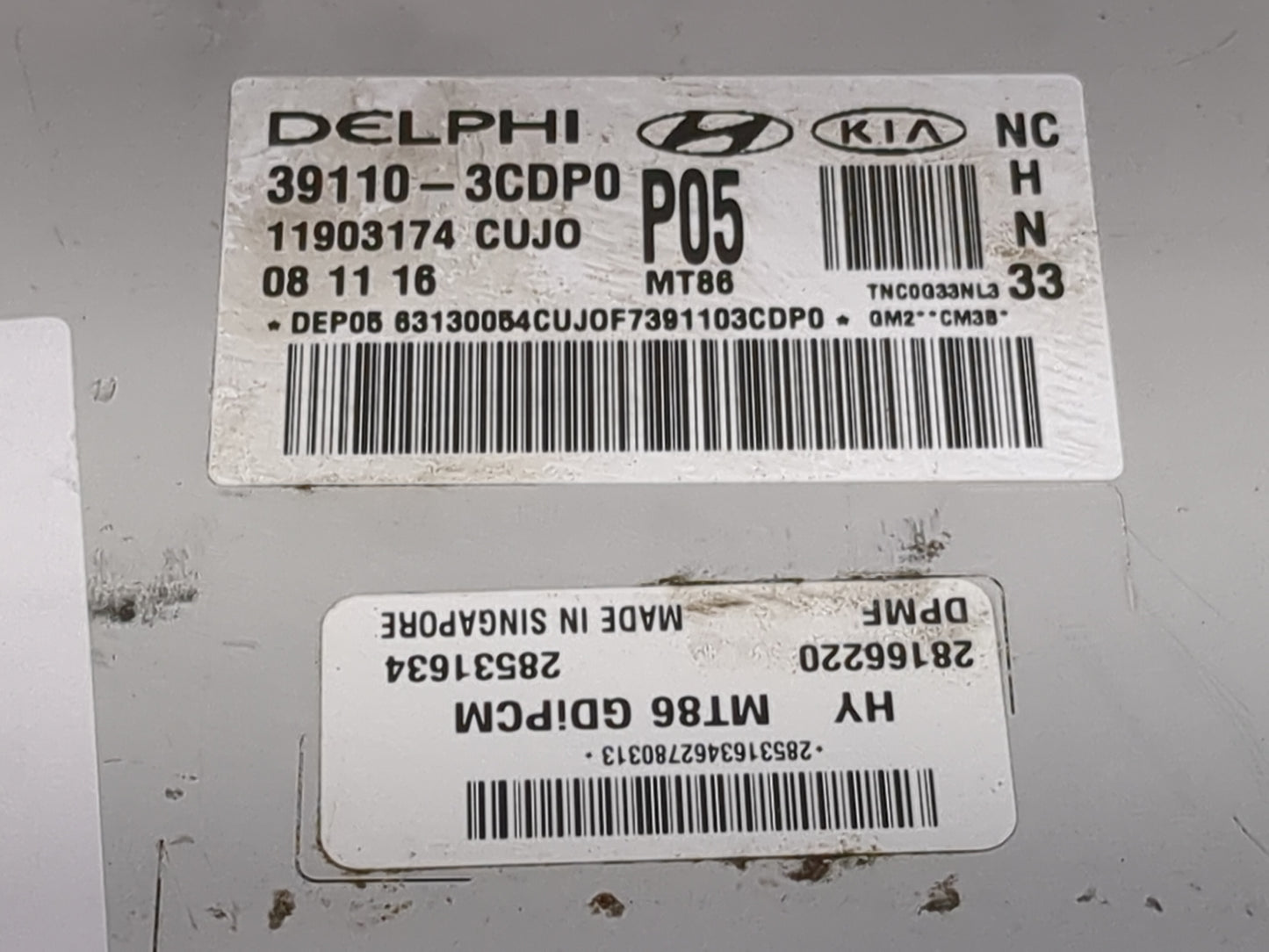 2017-2018 Hyundai Santa Fe PCM Engine Control Computer ECU ECM PCU OEM P/N:39110-3CDP0 11902951 Fits Fits 2017 2018 OEM Used