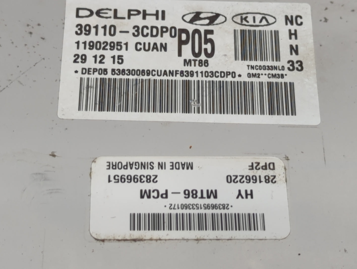 2017-2018 Hyundai Santa Fe PCM Engine Control Computer ECU ECM PCU OEM P/N:39110-3CDP0 11902951 Fits Fits 2017 2018 OEM Used