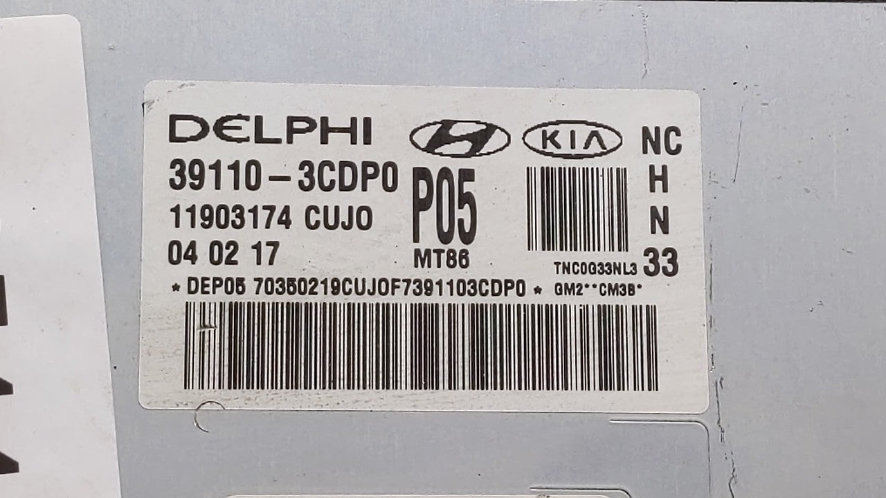 2017-2018 Hyundai Santa Fe PCM Engine Control Computer ECU ECM PCU OEM P/N:39110-3CDP0 Fits Fits 2017 2018 OEM Used Auto Par