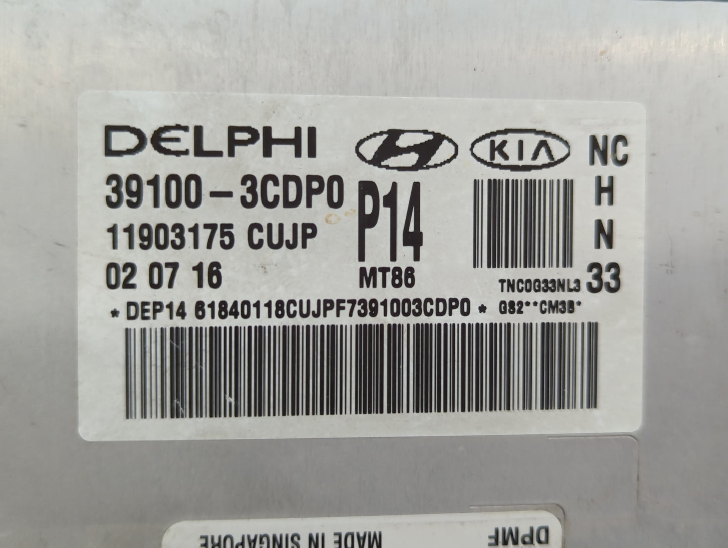2017-2018 Hyundai Santa Fe PCM Engine Control Computer ECU ECM PCU OEM P/N:39110-3CDP0 39100-3CDP1 Fits Fits 2017 2018 OEM U