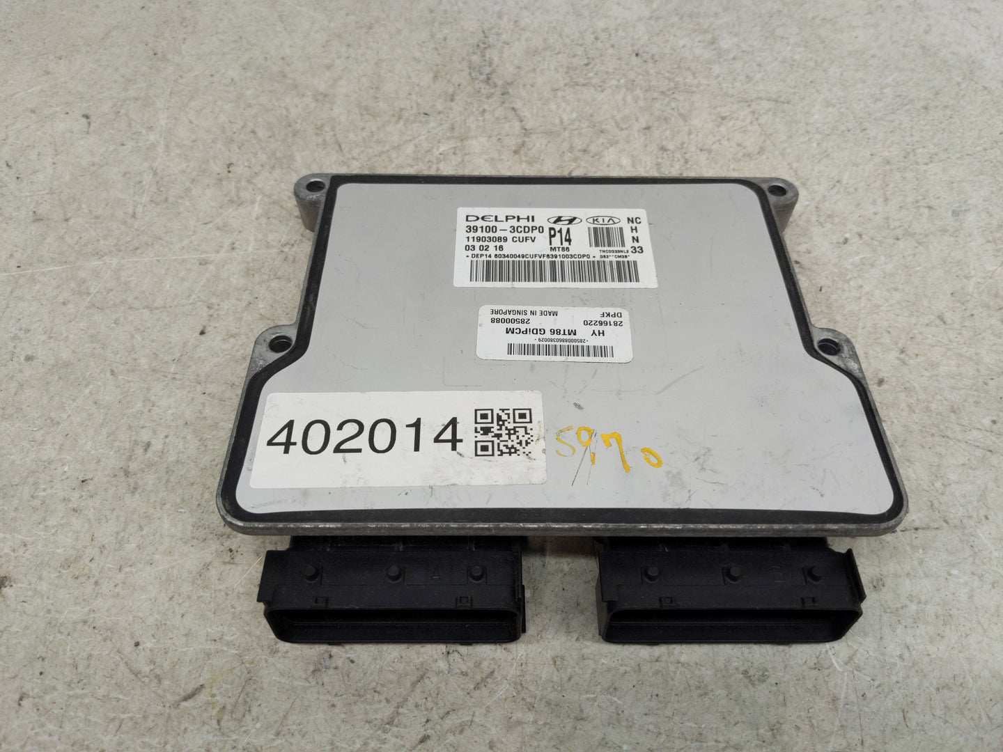 2017-2018 Hyundai Santa Fe PCM Engine Control Computer ECU ECM PCU OEM P/N:39100-3CDP0 11903089 Fits Fits 2017 2018 OEM Used