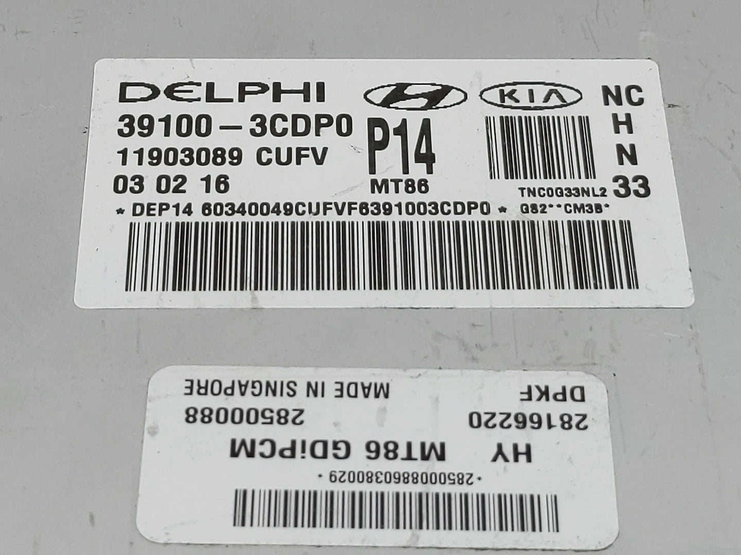 2017-2018 Hyundai Santa Fe PCM Engine Control Computer ECU ECM PCU OEM P/N:39100-3CDP0 11903089 Fits Fits 2017 2018 OEM Used