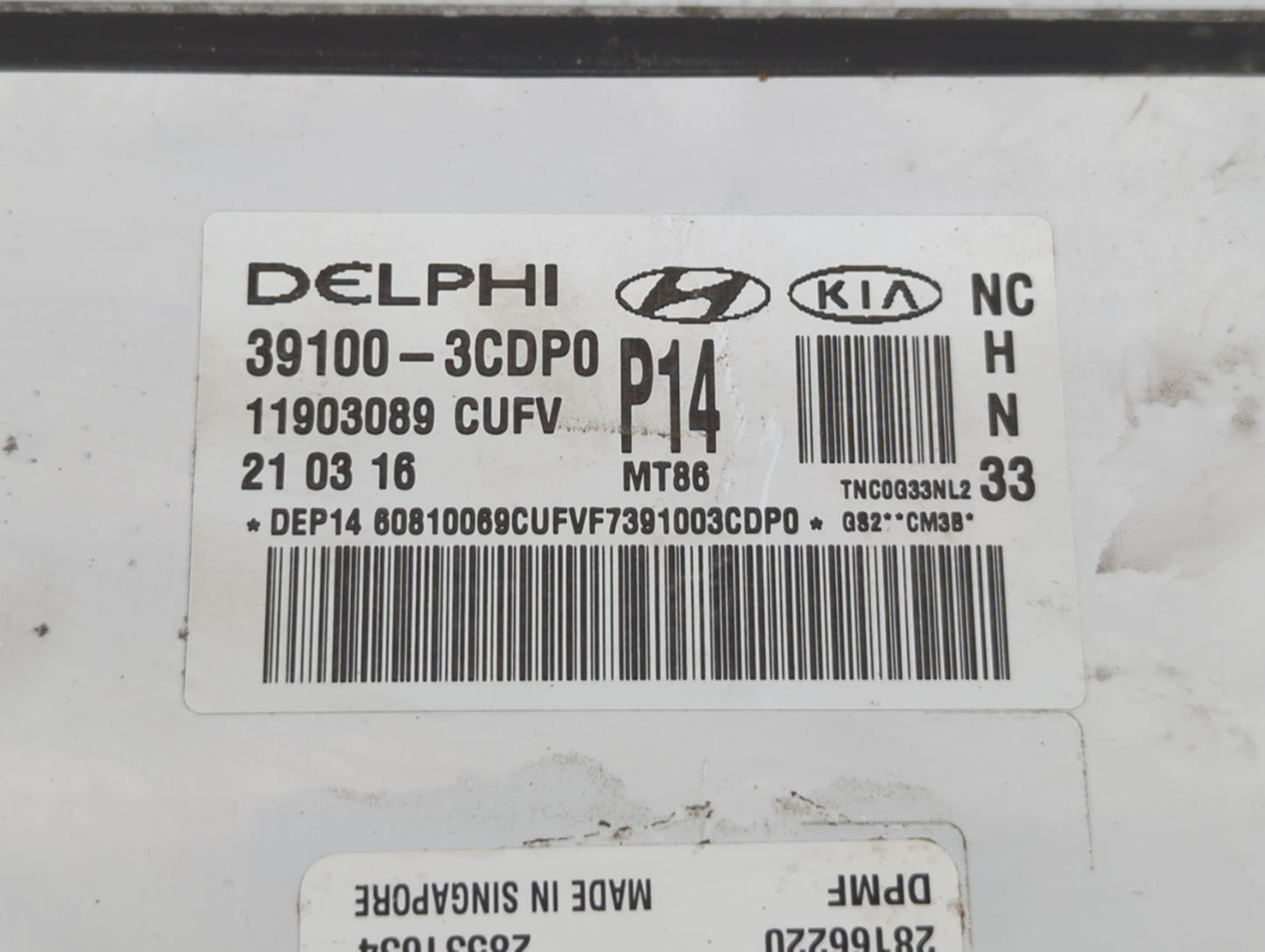 2017-2018 Hyundai Santa Fe PCM Engine Control Computer ECU ECM PCU OEM P/N:39110-3CDP0 39100-3CDP1 Fits Fits 2017 2018 OEM U
