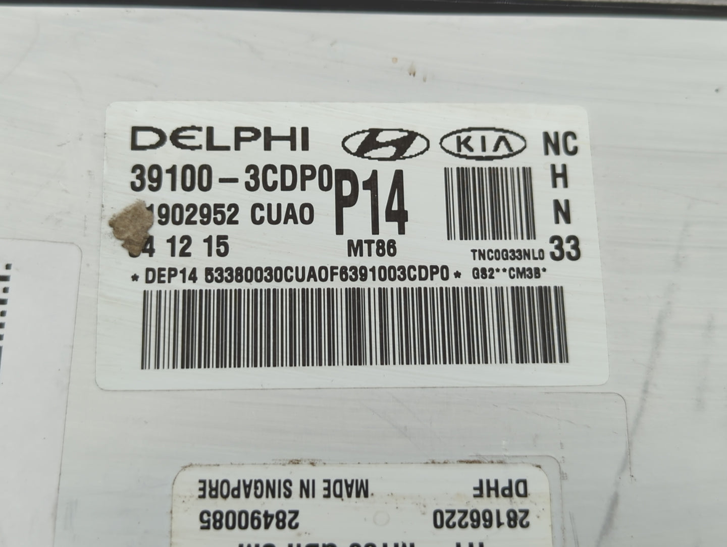 2017-2018 Hyundai Santa Fe PCM Engine Control Computer ECU ECM PCU OEM P/N:39110-3CDP0 39100-3CDP1 Fits Fits 2017 2018 OEM U